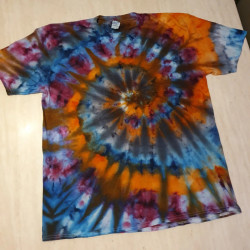 Mens XL Ice-Dye Spiral T-Shirt