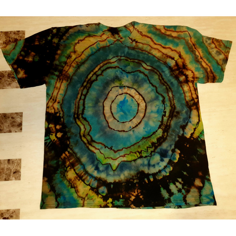Mens XL Reverse Ice Dye Geode T-Shirt